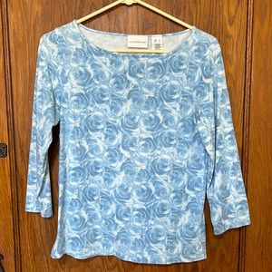 Liz Claiborne Boat Neck Rose Tee